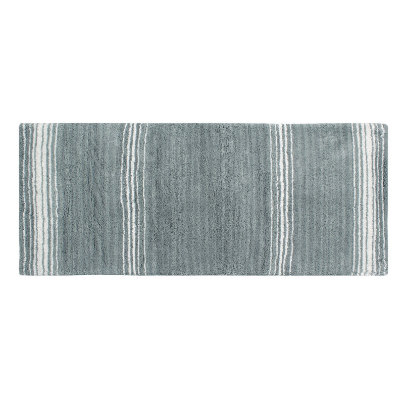 Tapis pour salle de bain 100% coton avec envers en latex, Gris, Simple - L 21 po x l 54 po
