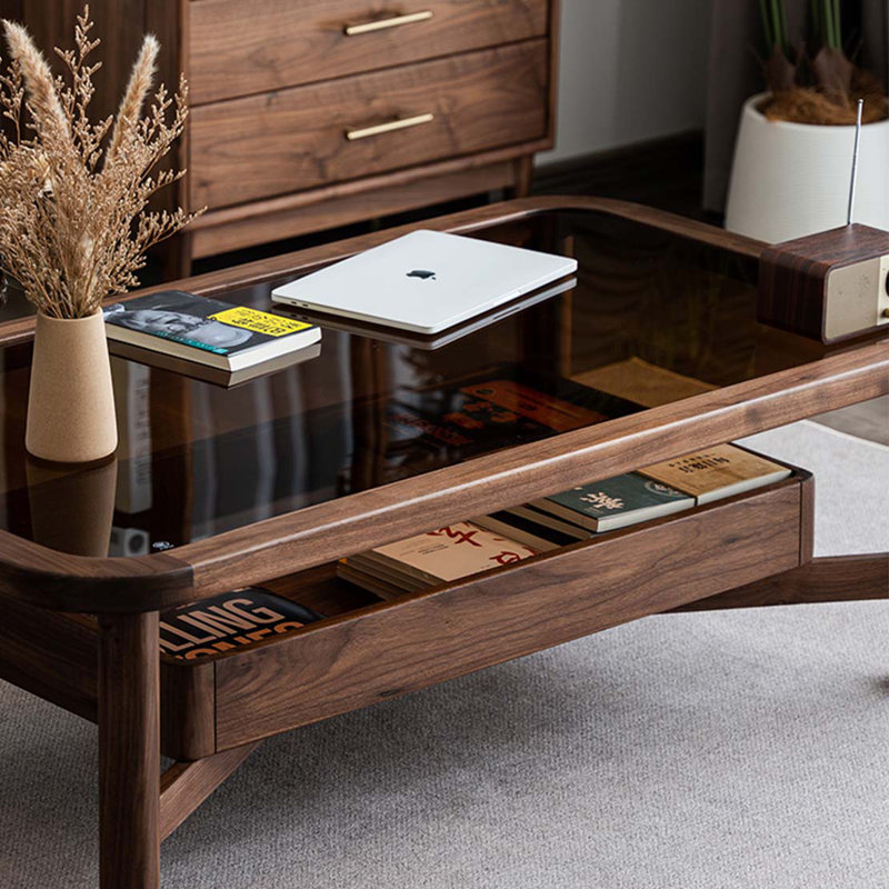 Modern Japanese Walnut Coffee Table