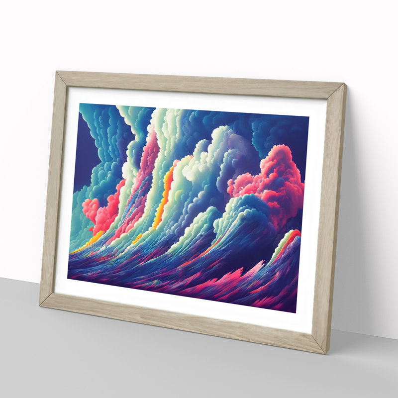 Colourful Thunderstorm Vol.3 - Single Picture Frame Print, Oak Framed, 25cm H x 34cm W x 2cm D