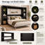 Lit escamotable horizontal Foldique Queen avec rangements intégrés, lit gain de place noir avec 26 lattes en bois, pieds de support automatiques et système de pliage hydraulique.