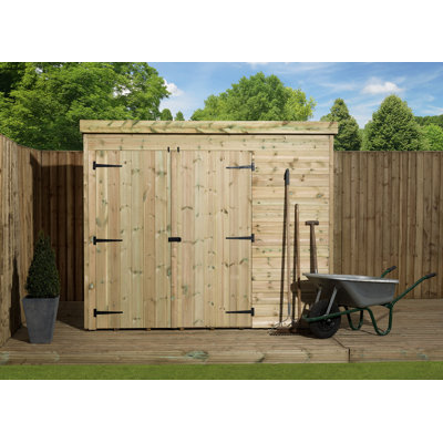 Shiplap Pent 7 ft. W x 3 ft. D Wooden Tongue & Groove Garden Shed