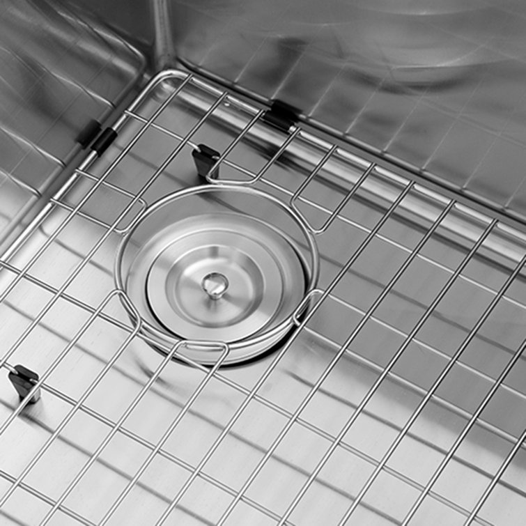 ZUHNË Undermount Stainless Steel Sink with Strainer, Rack