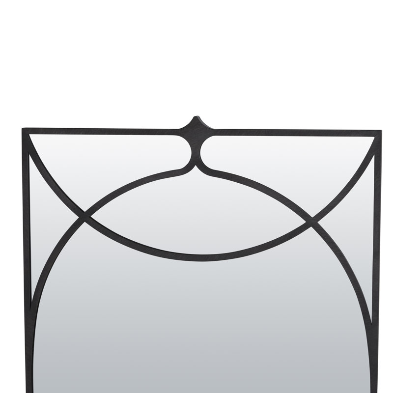 Swan Rectangle Metal Wall Mirror, Antique Pewter