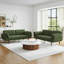 Flared Arm Convertible Corduroy Sleeper Sofa（Set of 2）-1349815653