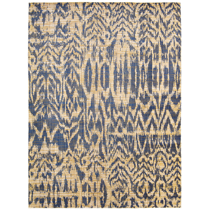 Moroccan Southwestern Area Rug in Indigo, Rectangle 5'3" x 7'5"