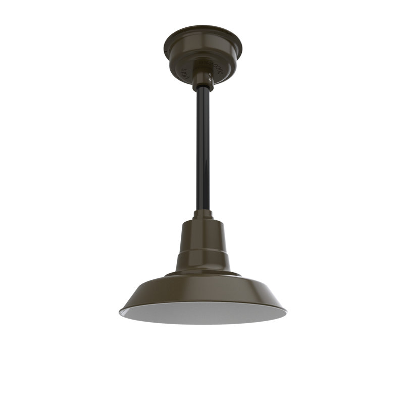 Luminaire suspendu en forme de dôme à 1 lumière DEL Haleigh, H 48 po x l 12 po x P 12 po, Acajou bronzé / noir