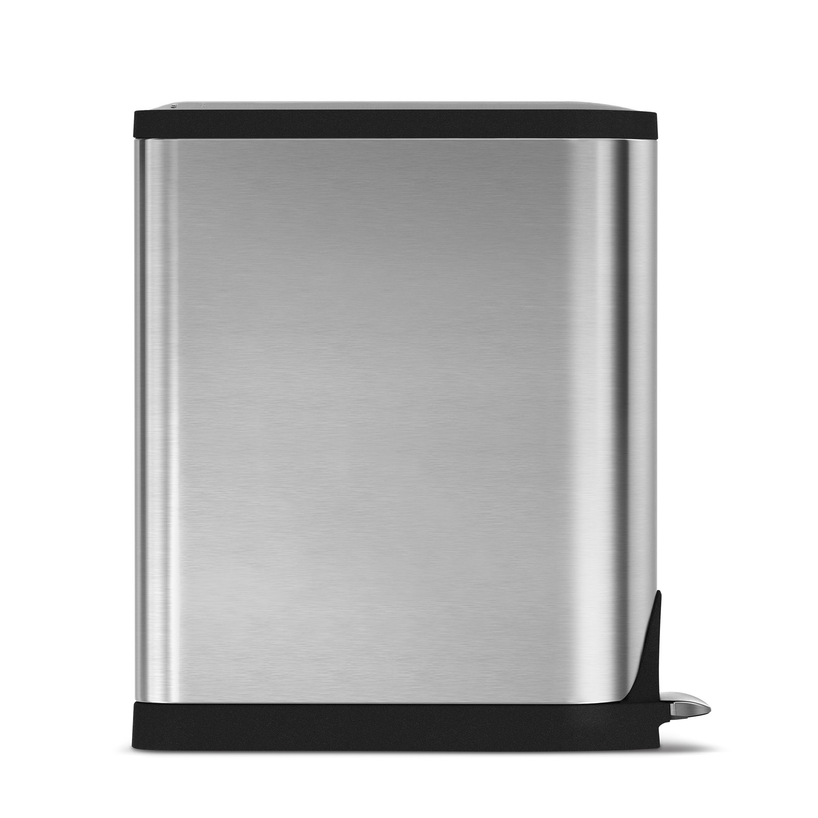 simplehuman 40 Liter / 10.6 Gallon Dual Compartment Butterfly Lid Kitchen Recycling Step Trash Can