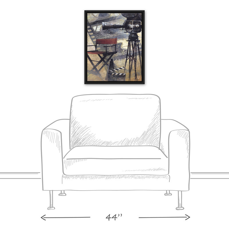 Caméra en production sur toile, H 21,75 po x l 17,75 po x P 1,75 po, Cadre flottant noir