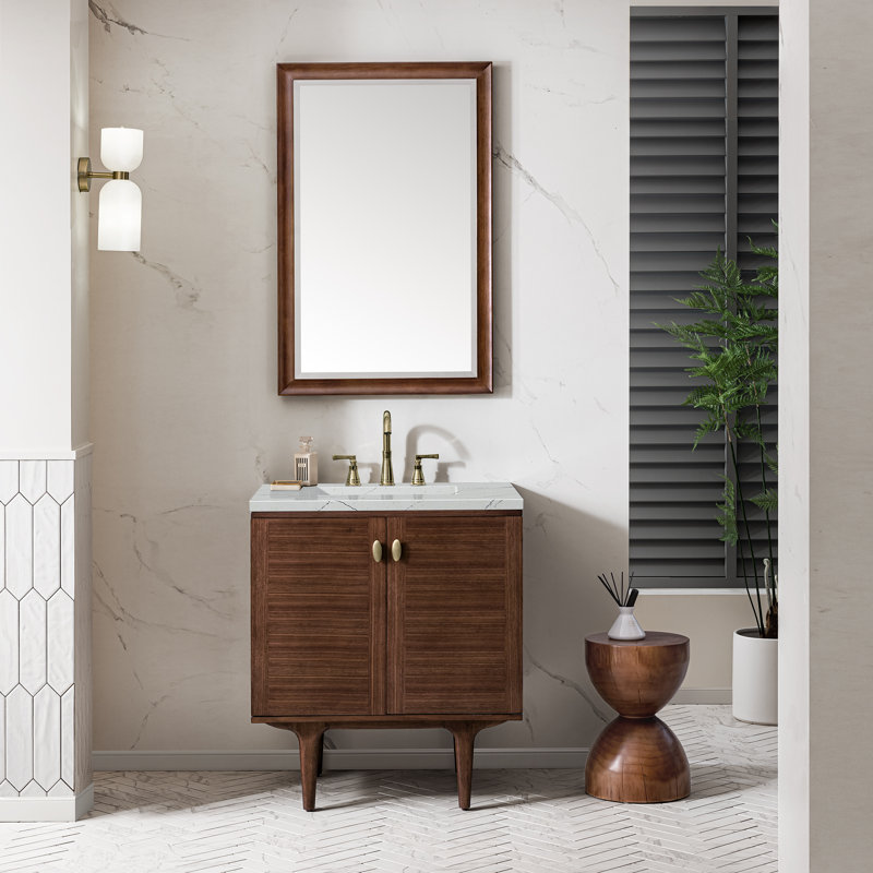 30'' Single Bathroom Vanity with Top, Ethereal Noctis, 8" Widespread