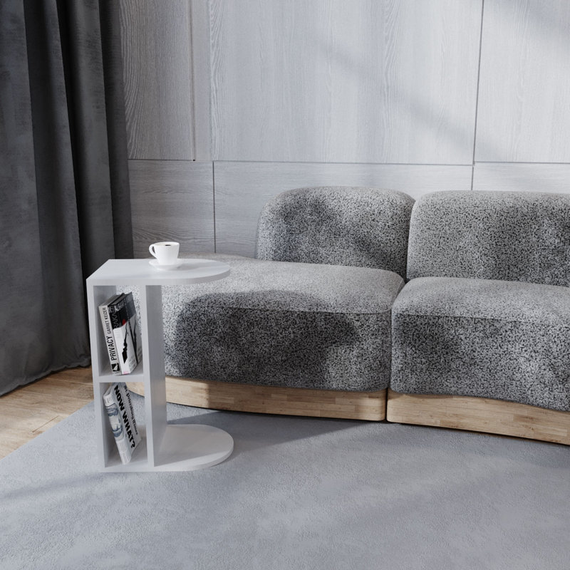 Table de bout avec tablette, Blanc