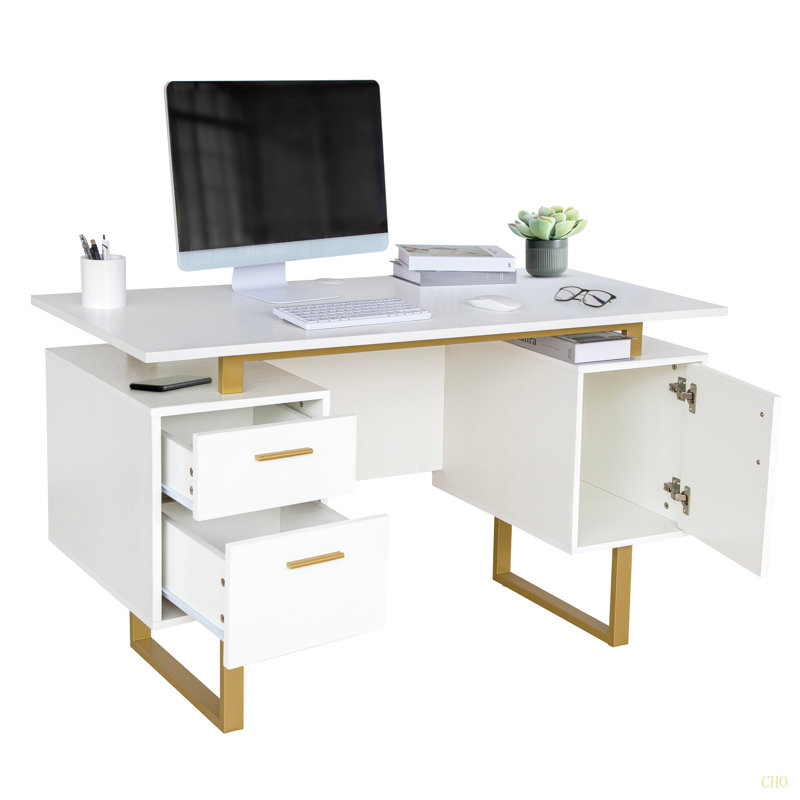 Bureau pour bureau avec tiroirs et rangement