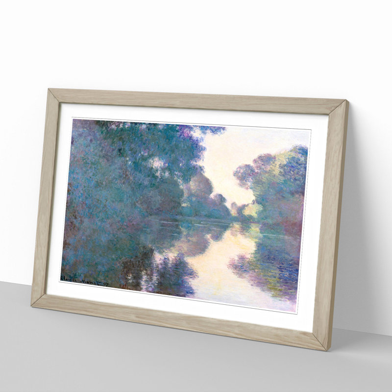 Morning on the Seine by Claude Monet - Framed Print, Oak, 27cm H x 36cm W x 2cm D