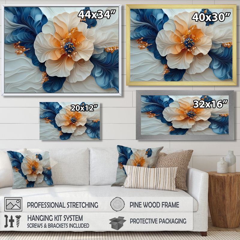 Abstrait aquarelle de pivoines sur la rivière Marble III - pivoines, art sur toile, Cadre simple, Noir, H 12 po x l 20 po
