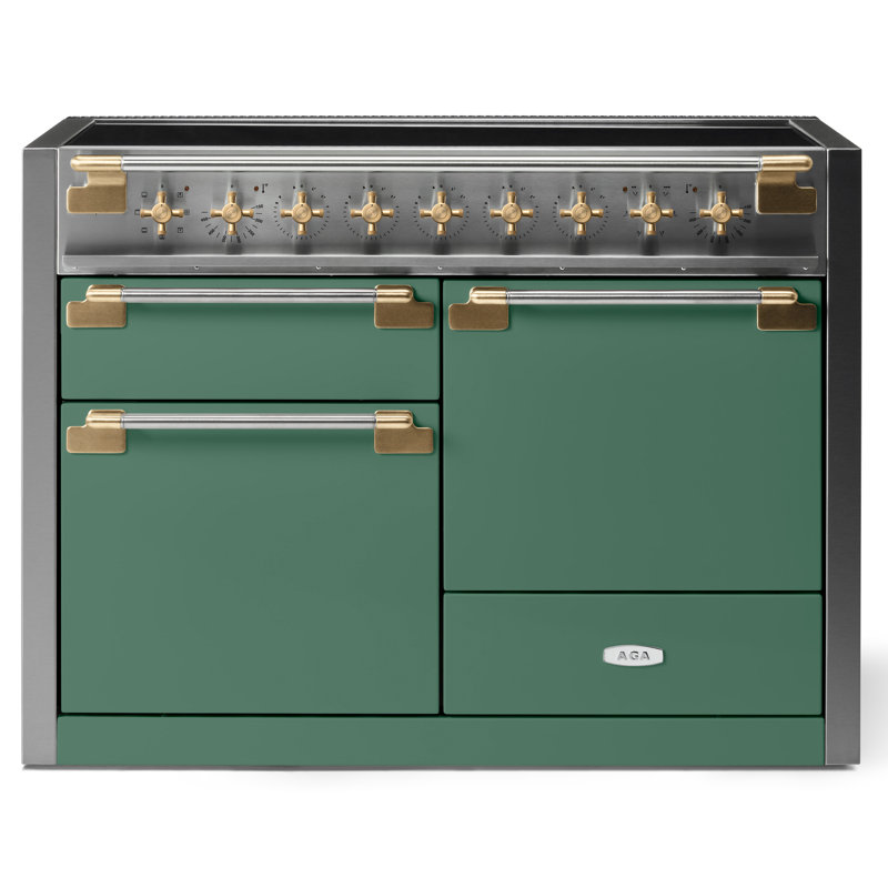 Elise 48" Range, Induction, Antique Brass;Mineral Green