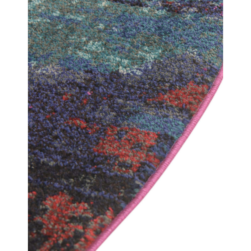 Hashimoto Washable Abstract Indoor Rug, Round 8'