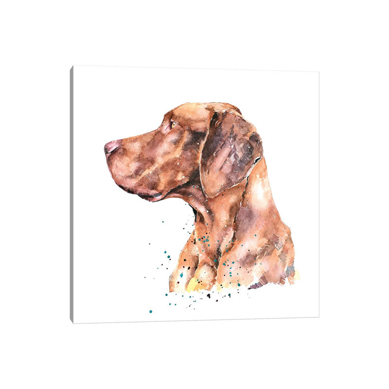 Vizsla The Thinker - Painting on Canvas, 45.72 cm H x 45.72 cm W x 3.175 cm D, Wrapped Canvas