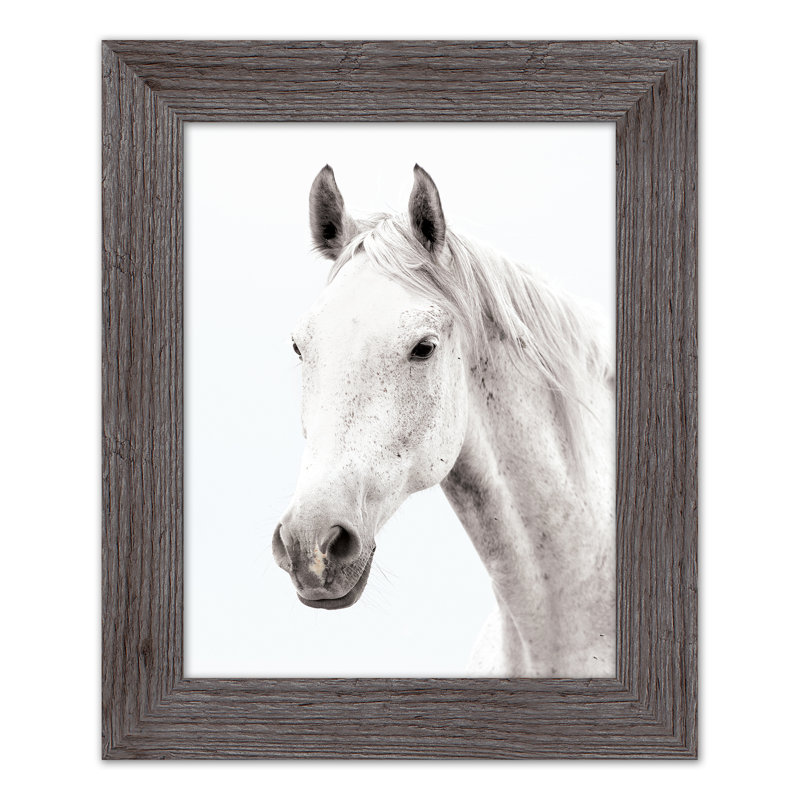 «White Horse», reproduction encadrée, gris, H 14 po x l 11 po x P 0,75 po