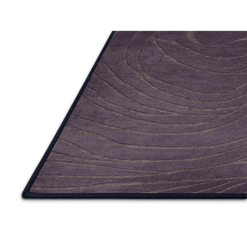 Machine Washable Abstract Purple Area Rug, Runner 2' x 4'
