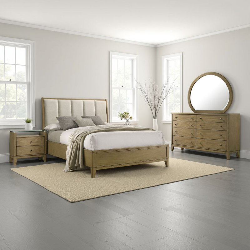 Ensemble de chambre à coucher 4 pièces Heon, Grand lit