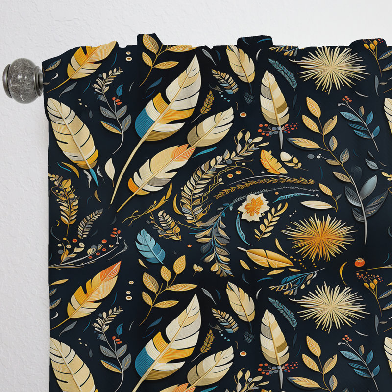 Motif bohémien Rhapsody bohème - Rideau bohème abstrait - Velours obscurcissant - 1 panneau, L 52 po x L 84 po