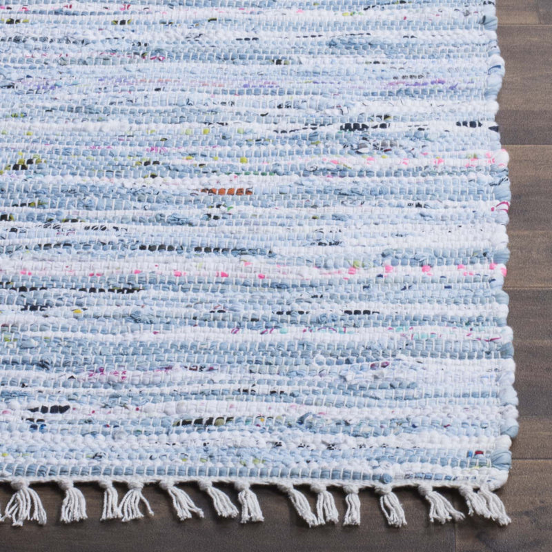 Tapis rayé en coton tissé à la main Fales, Rectangulaire 2 pi x 3 pi