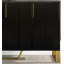 Un buffet noir moderne avec quatre portes et de la quincaillerie en métal! Ses tablettes réglables offrent un espace de rangement pratique et adaptable à tout espace.-2063131930