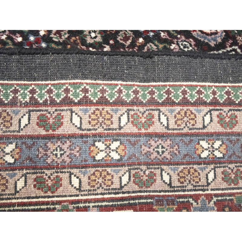 Tapis noir tribal Indo-Bidar 10X14