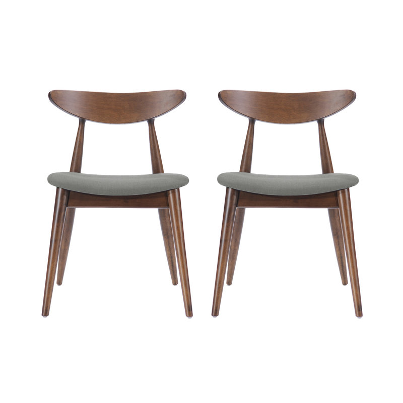 Chaise de salle à manger rétro, Noyer foncé, Gris foncé