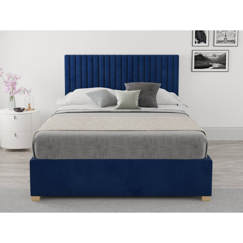 Chevy Upholstered Ottoman Storage Bed, Super King (6'), Navy