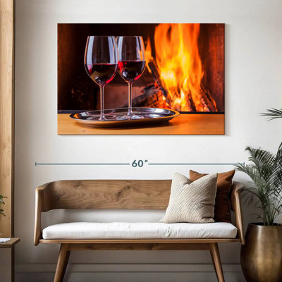 Wine By The Fireplace