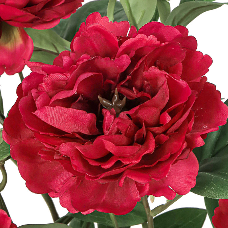 Bouquet de tiges de pivoines artificielles, Rouge