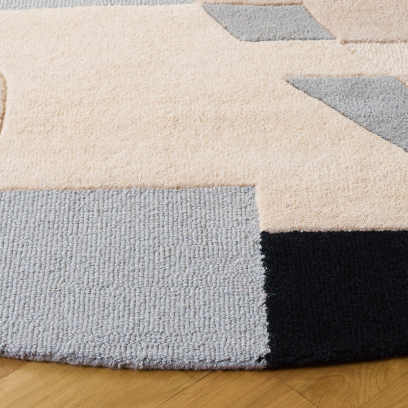 Tapis en laine touffeté à la main Bertile, Rond 5 pi 9 po
