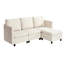 Canapé modulaire modulaire, canapé modulaire 3 places avec rangement caché, canapé modulaire Cloud avec repose-pieds et éponge à rebond élevé, canapé rembourré avec cadre en bois massif pour le salon, la chambre à coucher, beige