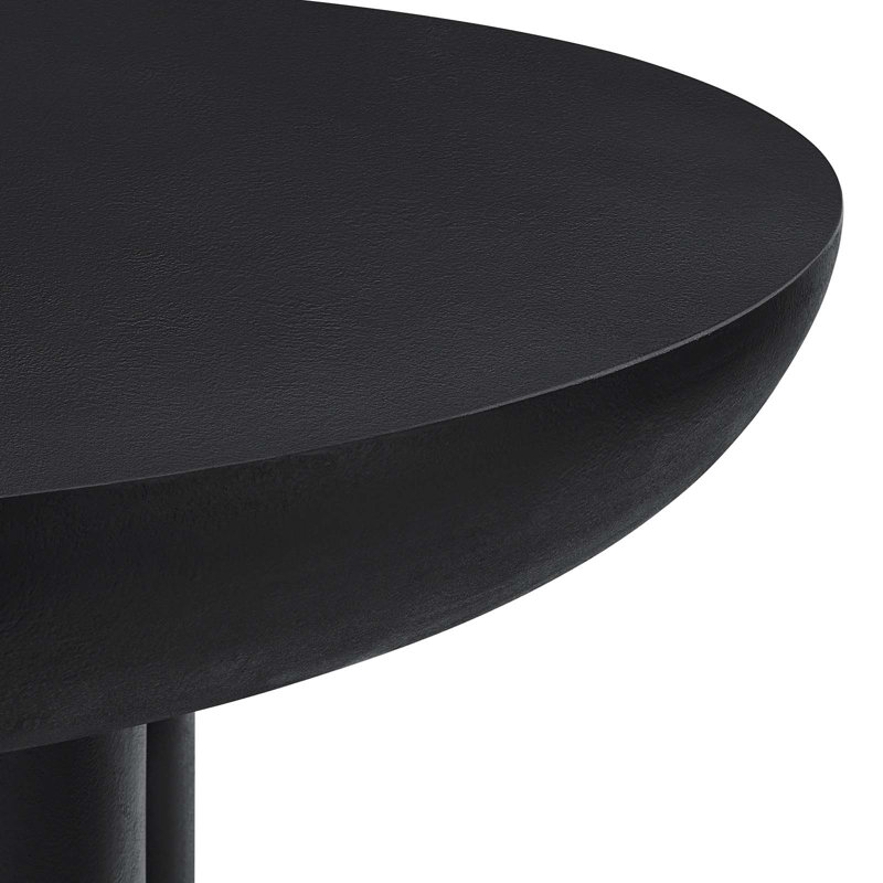 Caspian Black Round Concrete and MDF Dining Table
