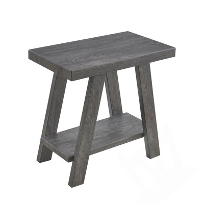 Contemporary Wood Shelf Side Table With Hardwood Veneer And Extra Storage