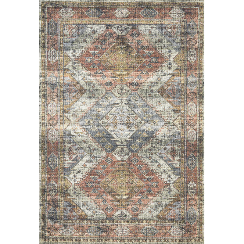 Tapis oriental abricot / brume Gelo, Rectangle 6 pi x 9 pi