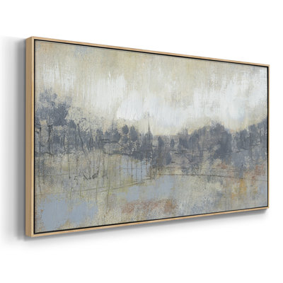 Cool Grey Horizon I- Framed Gallery Wrapped Canvas -Ready to Hang