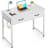 Small Desk With Fabric Drawers- For Bedroom, White Vanity Desk With Storage, Home Office Computer Desk For Small Spaces, 32 Inch Modern Work Writing Study Table, White