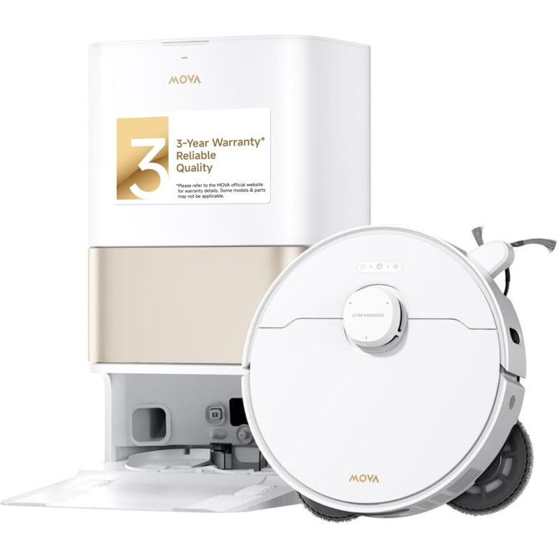 MOVA P10 Pro Ultra Gen2 Robot Vacuum and Mop, 26,000Pa Suction, Mop Hot Air and Fast Drying, Hot Water Mop-Washing