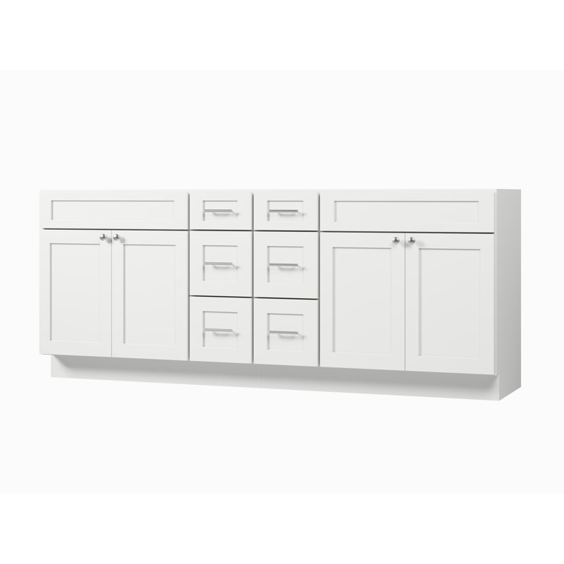 Base de meuble-lavabo double 84 po Disar, Blanc