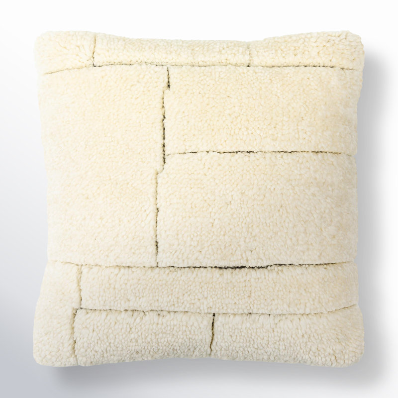 Daphine Geometric Wool Blend Throw Pillow, 18" x 18", Down