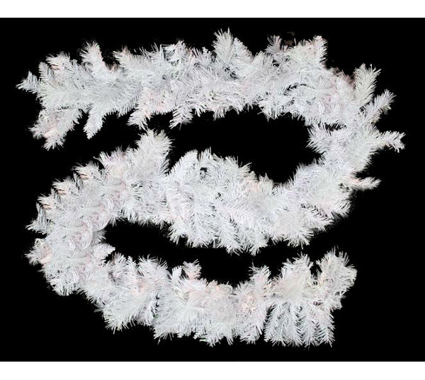 Northlight 9' x 10 Icy White Iridescent Spruce Artificial Christmas  Garland - Unlit