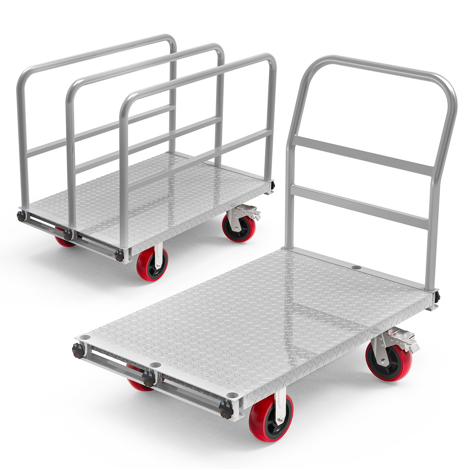 PHEXOD 2-in-1 Convertible Steel Platform Truck & Panel Cart, 2500 lb ...