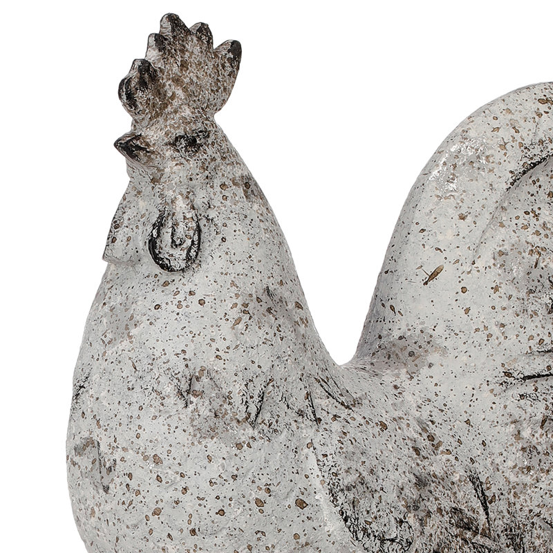 Coq et poule en résine et métal Camiryn