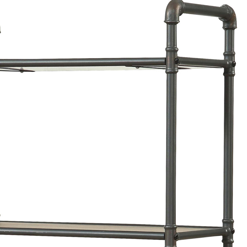 5 Bookcase In Industrial Look With Antique Oak And Sandy Grey Finish Versatile For Home Use