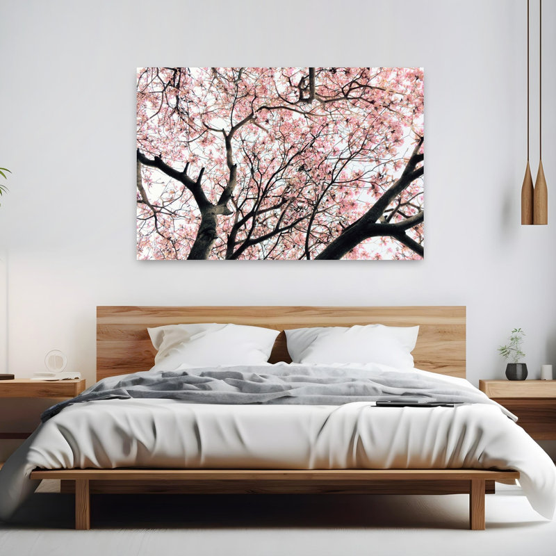 Arbre de cerisier japonais délicat contemporain, H 40 po x l 60 po