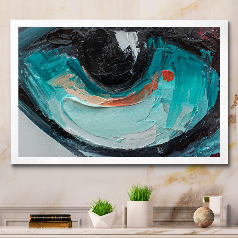 «Turquoise Tiger Eye Stroke Art», reproduction d'art sur toile encadrée, H 8 po x l 12 po x P 1 po