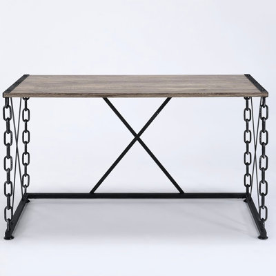 Rectangular Console Table In Rustic Oak And Industrial Black Metal Style Charming With Design