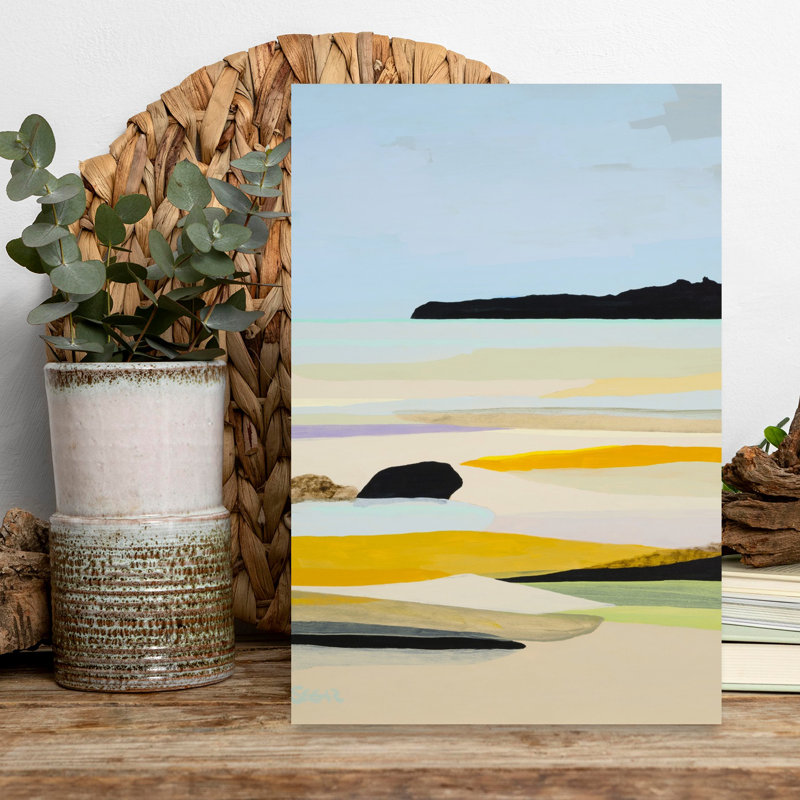 Art contemporain, art contemporain abstrait plage océan, H 18 po x l 12 po