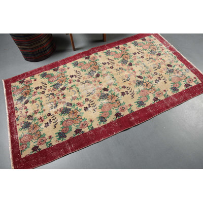 Flatweave Rugs, Red Boho Rug, Turkish Rug, Kitchen Rug, 3.5x6.5 ft Accent Rug, Vintage Rug